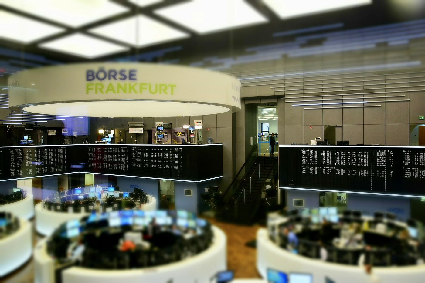 The trading floor of the Frankfurt Stock Exchange.