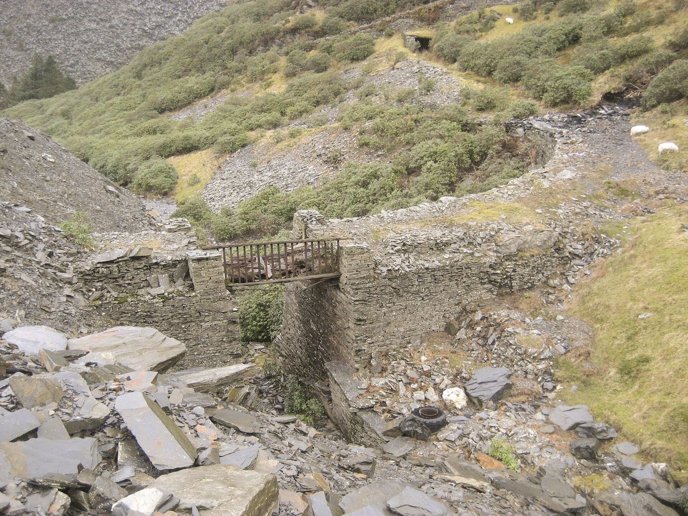 Slate waste tips above Blaenau Ffestiniog in north Wales, where “Quarry” was filmed over six weeks last winter.