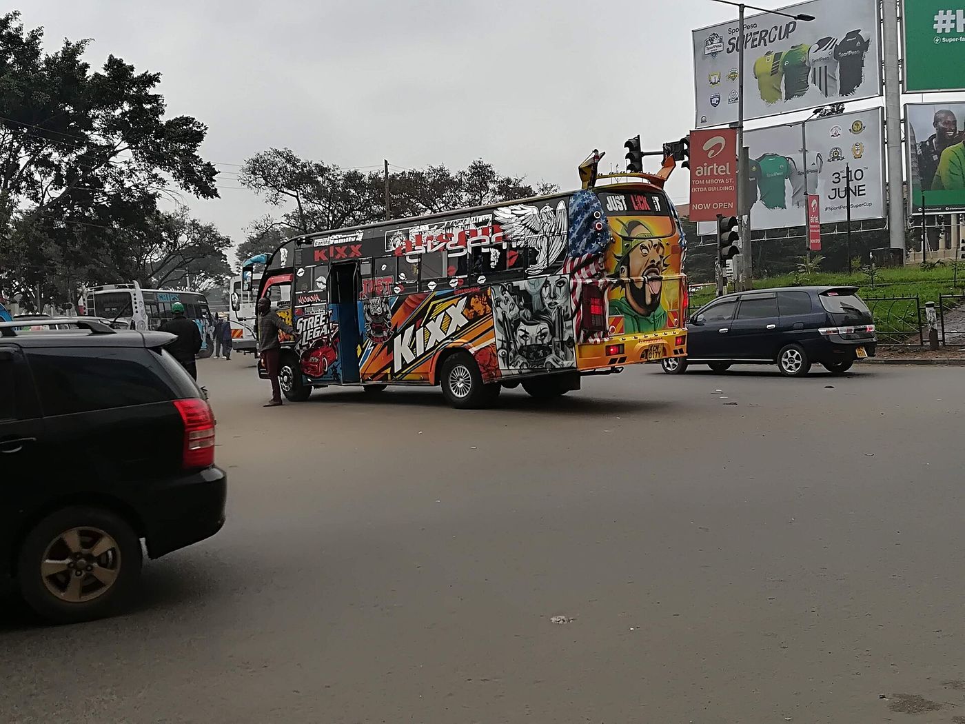 Traffic along Mombasa Road in Nairobi, where the first electric bus corridor began service on Saturday.