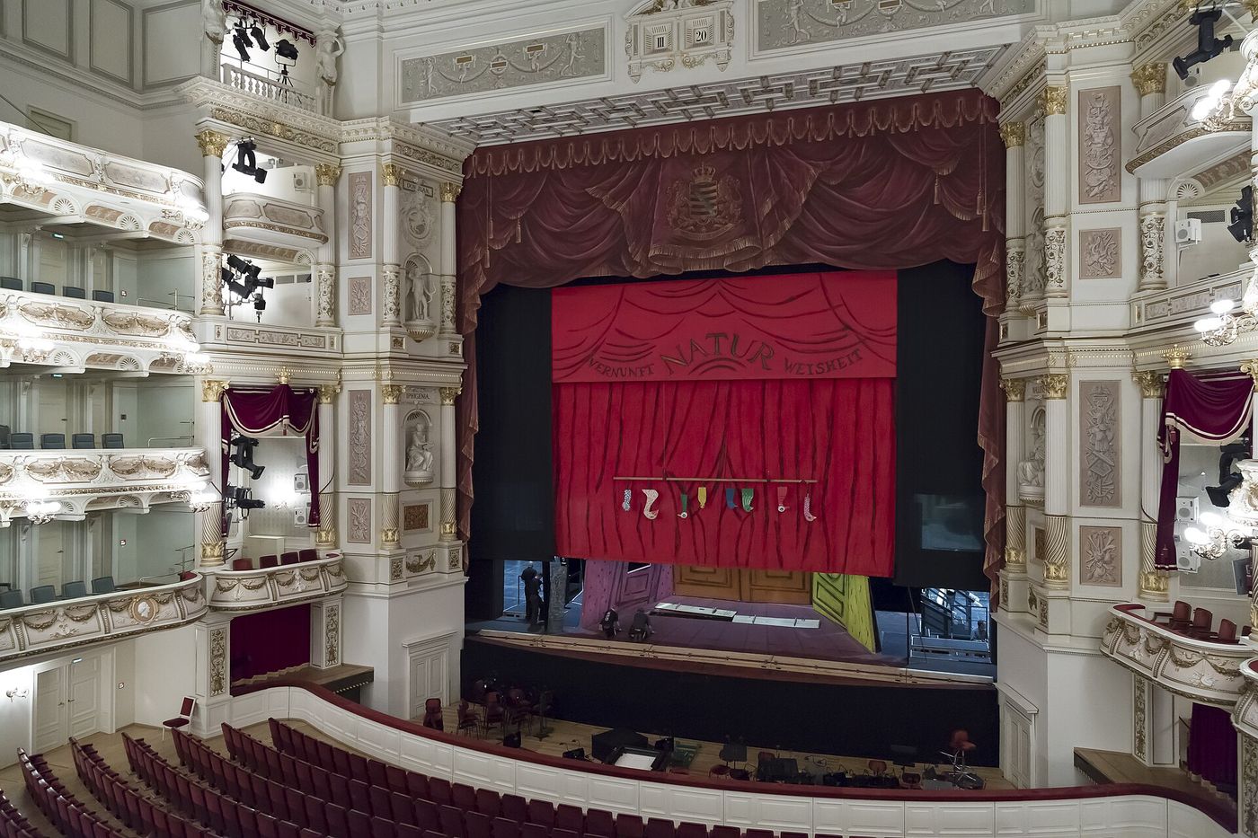 The auditorium of the Semperoper in Dresden, where the revived opera is being staged for six performances.