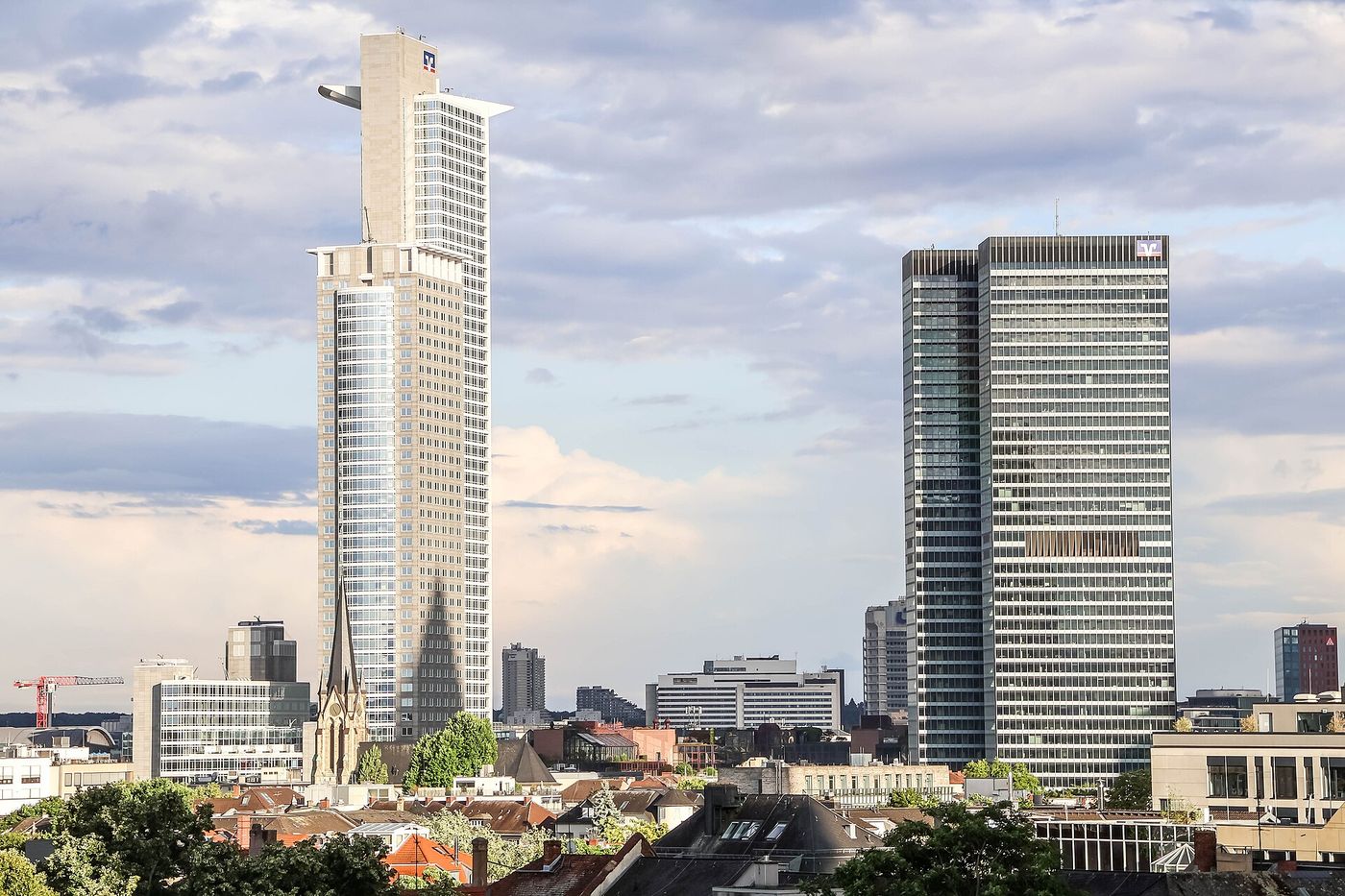 The skyline of Frankfurt's banking district.